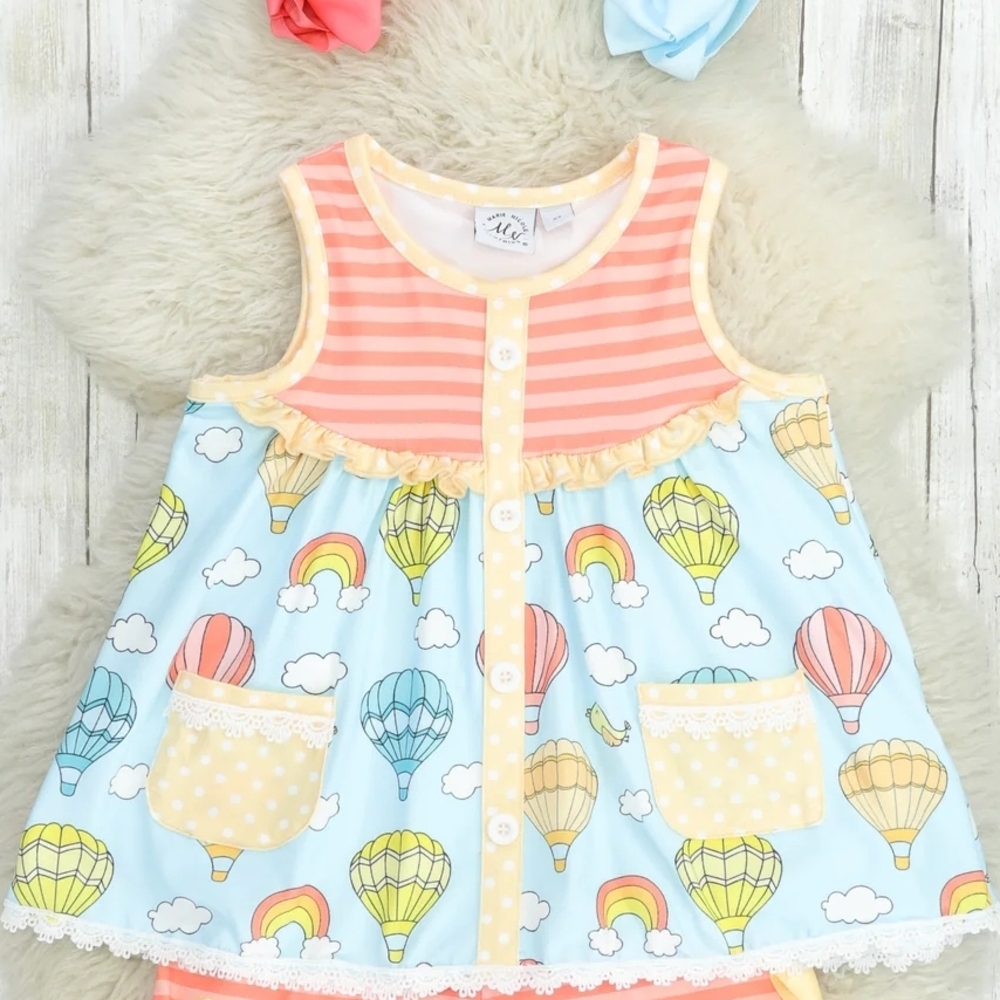 Cute Kids Balloon Print Matching Set